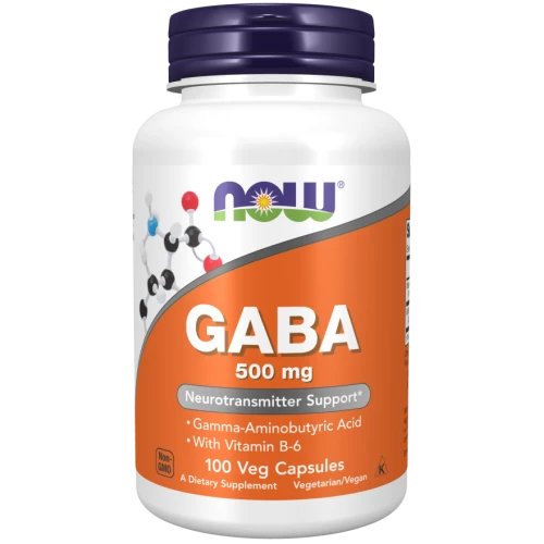NOW - GABA 500 mg - 100 kapsułek
